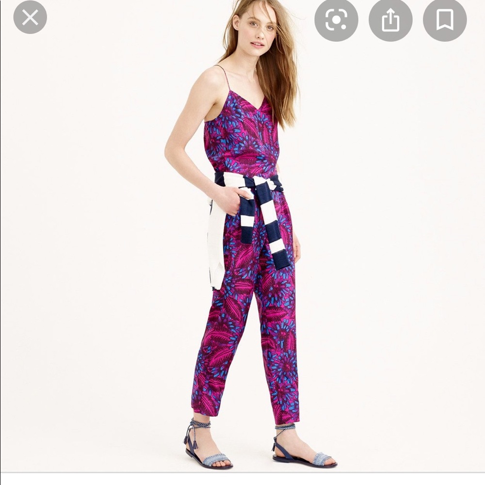 J.Crew midnight silk jumpsuit size 8